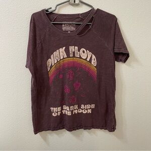 Pink Floyd dark side of the moon t shirt maroon medium
